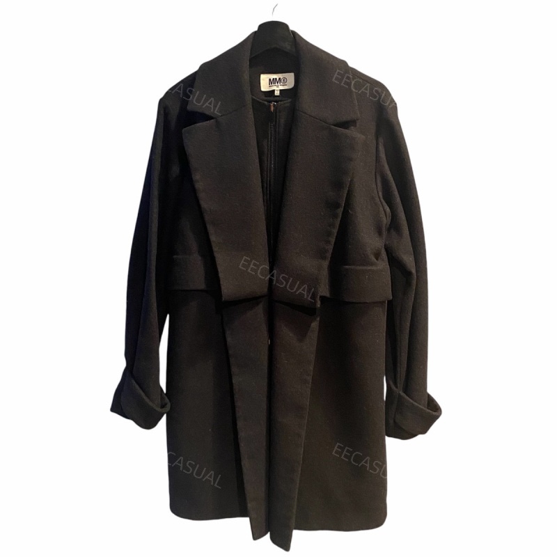 MM6 Maison Margiela 炭灰色 女款 羊毛毛呢大衣 外套 14AW