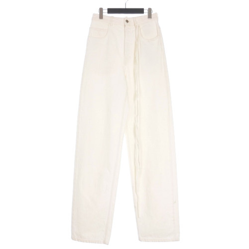 新品 ANN DEMEULEMEESTER 白色飘带高腰 牛仔裤 长裤  23SS KEVIN