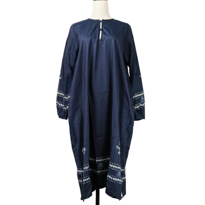 45R 蓝染连衣裙长裙 日本中古正品代购 不退换