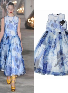 新品UNDERCOVER 24SS蓝色艺术印花连衣裙 日本制