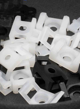 HC-2尼龙扎带固定座STM-2/M6马鞍型白色/黑色扎线固定座100只/包