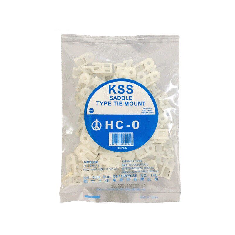 台湾KSS粘式扎带固定座HC-0 背胶线扣线夹 凯士士电线电缆固定夹