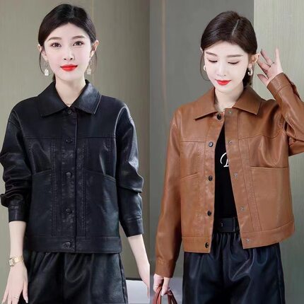 绝美巨好看皮衣外套短款2026秋季新款韩合小个子帅气皮夹克女款