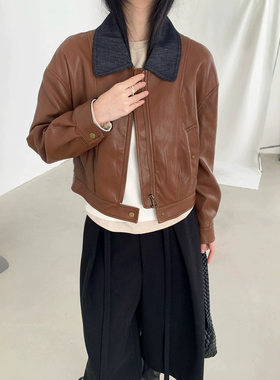 2026秋装新款韩版短款皮衣外套女复古修身帅气机车风pu皮夹克女款