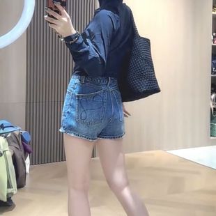 小个子一米五牛仔短裤女款夏季薄款胖mm高腰大码a字阔腿热裤子