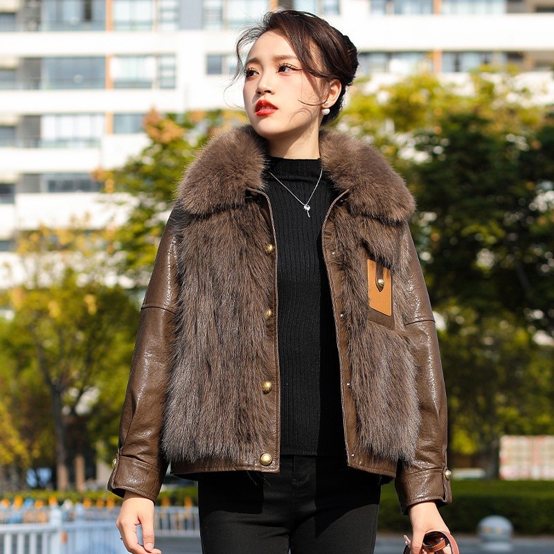 蝴蝶结高级感皮衣外套女中长款