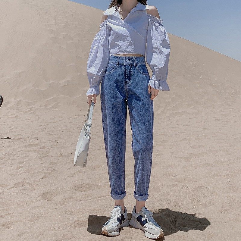 2026春装新款慵懒感阔腿牛仔裤女款巨好看高腰垂感休闲运动裤子
