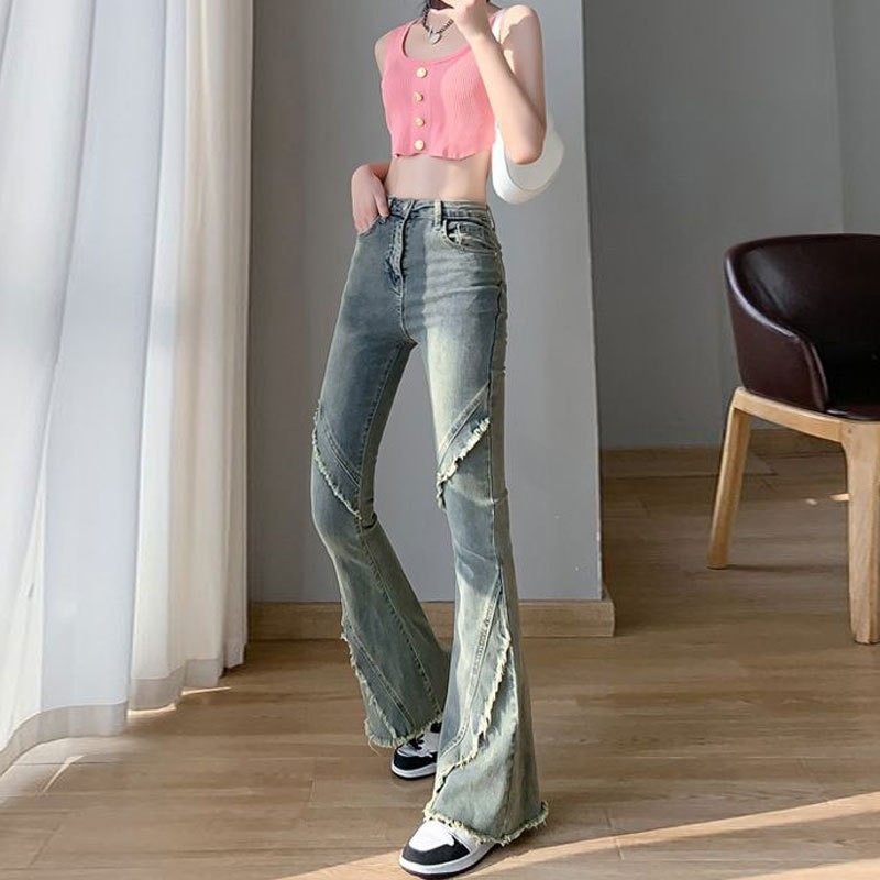 高级感窄版直筒牛仔裤女款2025秋季新款高腰显瘦收腰提臀烟管裤子