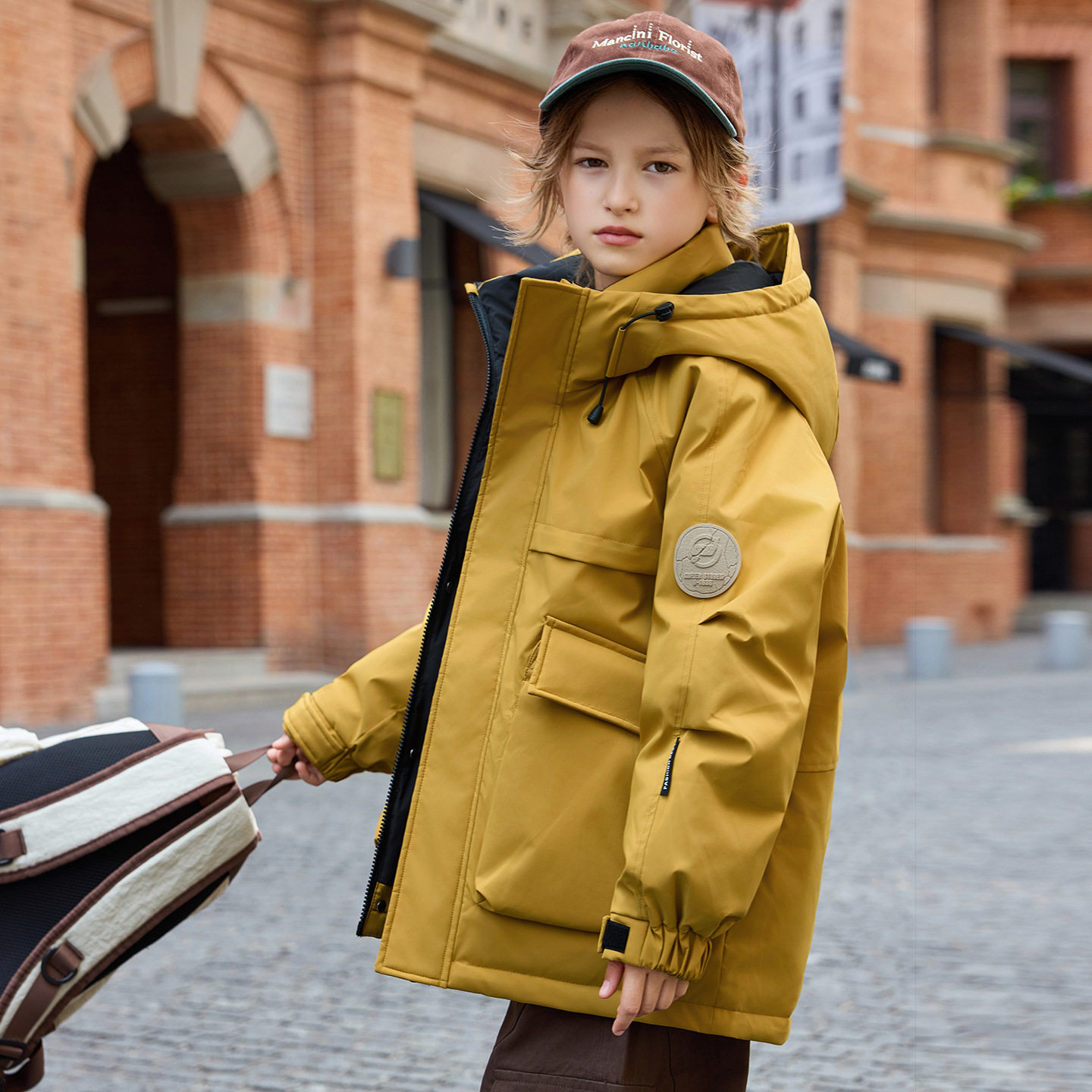 新款ABC儿童冬季加厚中长款羽绒服男童防风工装中大女童学生外套