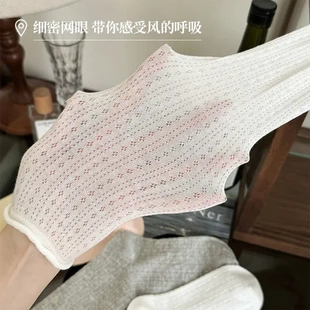夏季 中筒卷边ins百搭秋天日系潮长袜纯棉网眼薄款 白色堆堆袜子女