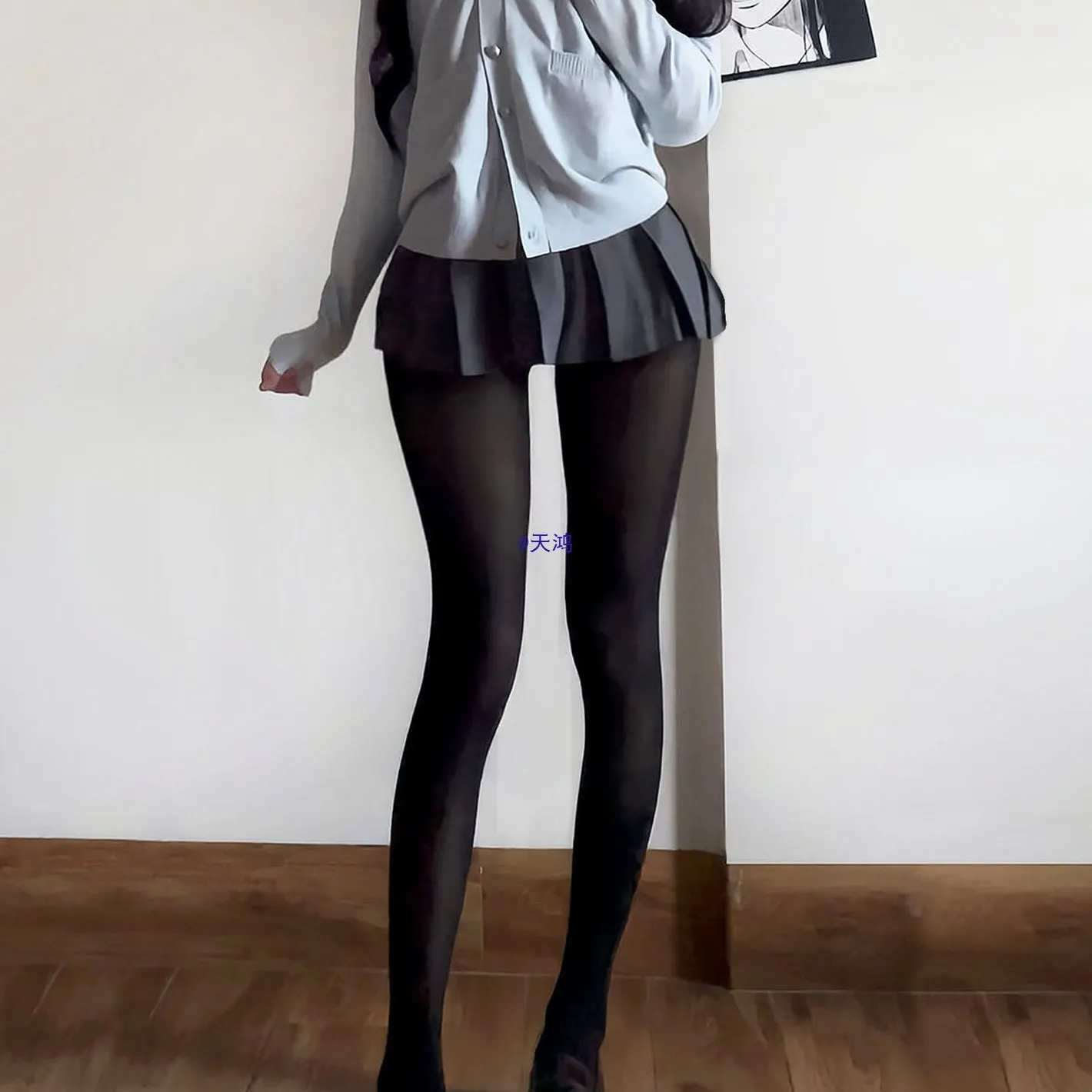 厚黑面膜袜天鹅绒黑色连裤女美腿打底裤