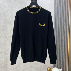 FENDI/芬迪秋冬新款毛衣男小恶魔时尚百搭针织衫长袖打底羊毛衫