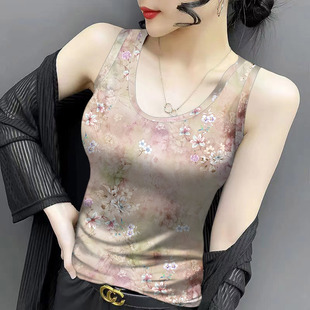 打底小衫 新款 U型领气质显瘦薄款 夏季 背心女高档吊带上衣内搭韩版