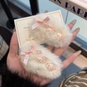 秋冬ins毛绒KT猫发夹毛茸茸星星卡通BB可爱发卡少女甜美发饰刘海