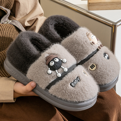 包跟儿童棉拖鞋中大男童冬季新款室内家居男孩子学生寝室保暖棉鞋