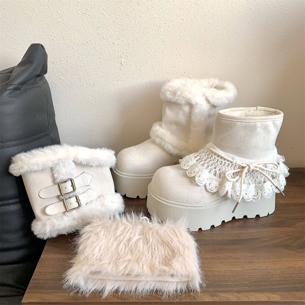 冬季新款三穿可拆卸费尔岛雪地靴加绒时尚百搭冬季保暖棉靴女,女鞋,时尚雪地靴,淘宝优惠券,粉丝福利购,淘宝优惠卷