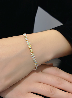 欧美轻奢镶钻锆石手链女网红时尚ins个性手环小众百搭新款手饰