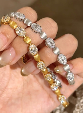 老钱风手工拉丝鸽子蛋红刚玉手链