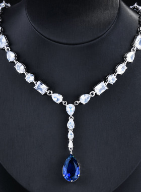 水滴梨形项链璀璨高碳钻拼装套链