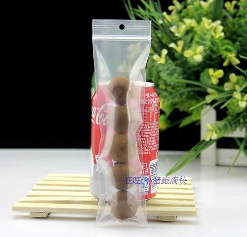挂孔食品自封袋100只5x19cm长条包装袋20丝加厚易封袋塑料袋小