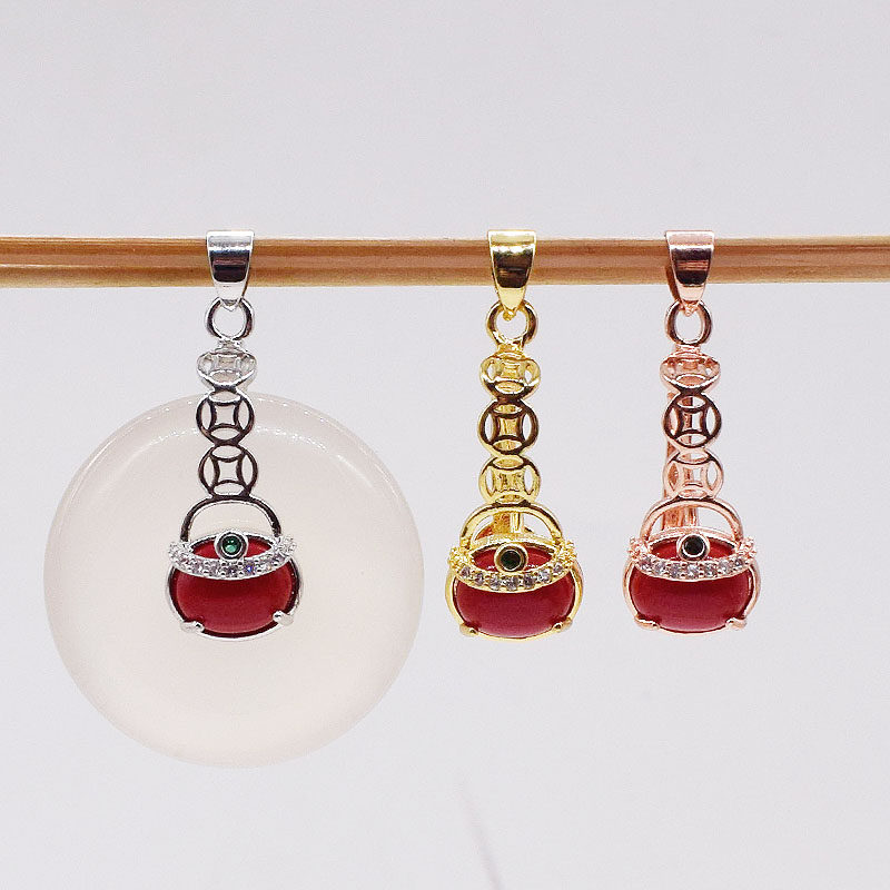 DIY首饰配件微镶 经典款 钱袋平安扣（C129款）