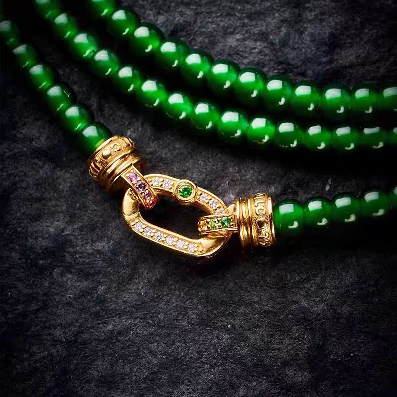 满钻O型彩宝双耳万能扣轻奢时尚