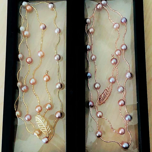 Аксессуары, длинное ожерелье из жемчуга, свитер, застежка, DIY, 14 карат