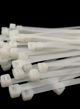 优质新料加粗加韧白色塑料国标尼龙扎带强力卡扣3X150mm多型号