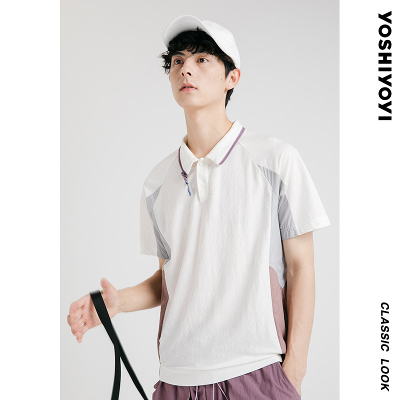 有时又一/运动也时髦户外感拼接设计青少年柔软舒适POLO衫短袖T恤|msdalam kategori Pakaian Lelaki, shirt Polo - dari Buy2taobao.com untuk memberikan perkhidmatan ejen Taobao profesional membeli