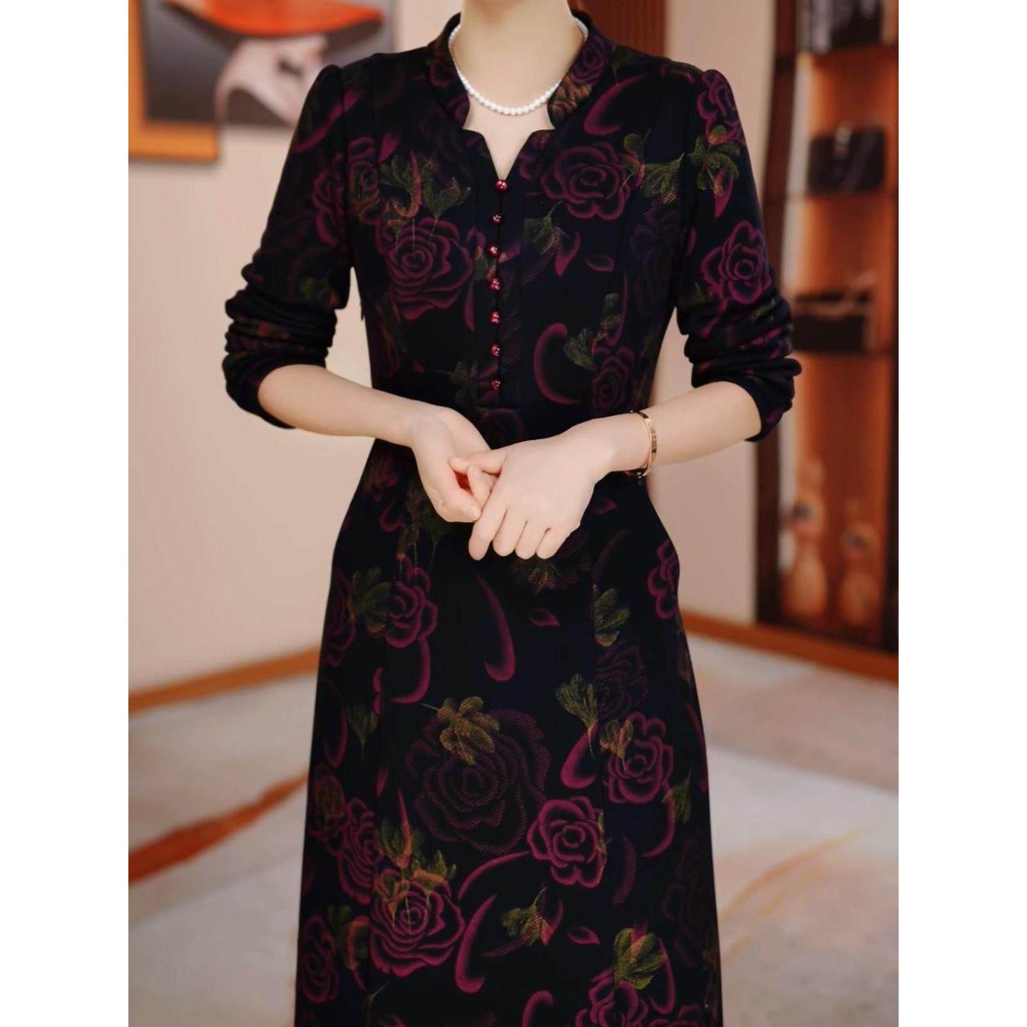 高级木兰棉国风改良旗袍连衣裙女士2025冬季新款显瘦大码礼服裙子,女装/女士精品,旗袍,淘宝优惠券,粉丝福利购,淘宝优惠卷