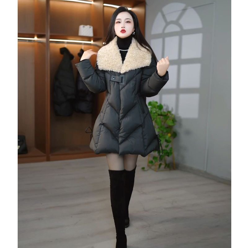 高级感羽绒服女2025冬季新款时尚加厚保暖白鸭绒中长款显瘦外套潮