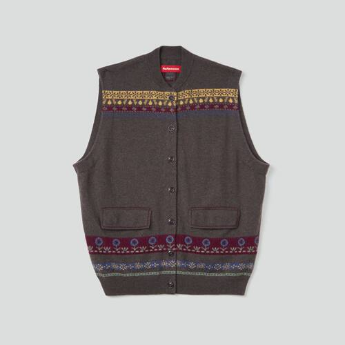 FAFAMOON 条纹费尔岛开襟马甲 KN202