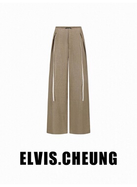 ELVIS CHEUNG 亚麻斜纹腰部造型长裤 E26SS10059AA902