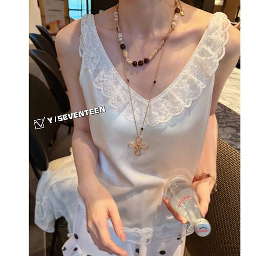 YSEVENTEEN 真丝花边吊带上衣 Y631005