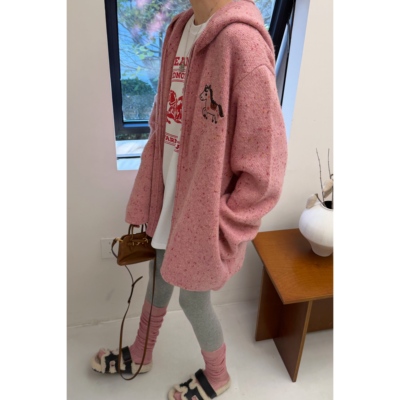 AIMS AIMS 粉色带帽小马开衫 WFX615901