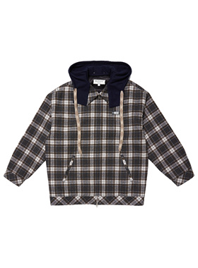 M1DNOTE 格纹连帽毛呢外套 M1D05028