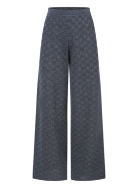 SWAYING KNIT 格纹提花针织长裤 SW26SS3B17C3S
