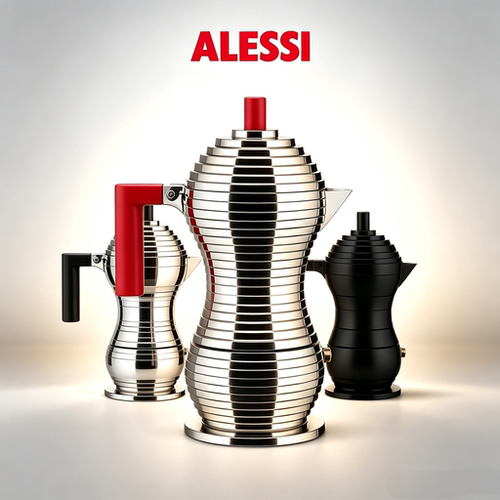 Alessi Pulcina小鸡摩卡壶意大利设计师款意式煮咖啡壶送礼盒套装