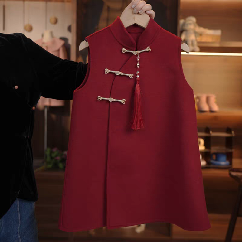 宝宝国风唐装马甲旗袍裙儿童年服