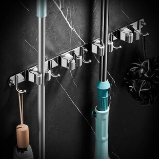 卫生间专用拖把架免打孔拖把夹抹布壁挂式强力黏胶挂拖把神器挂钩