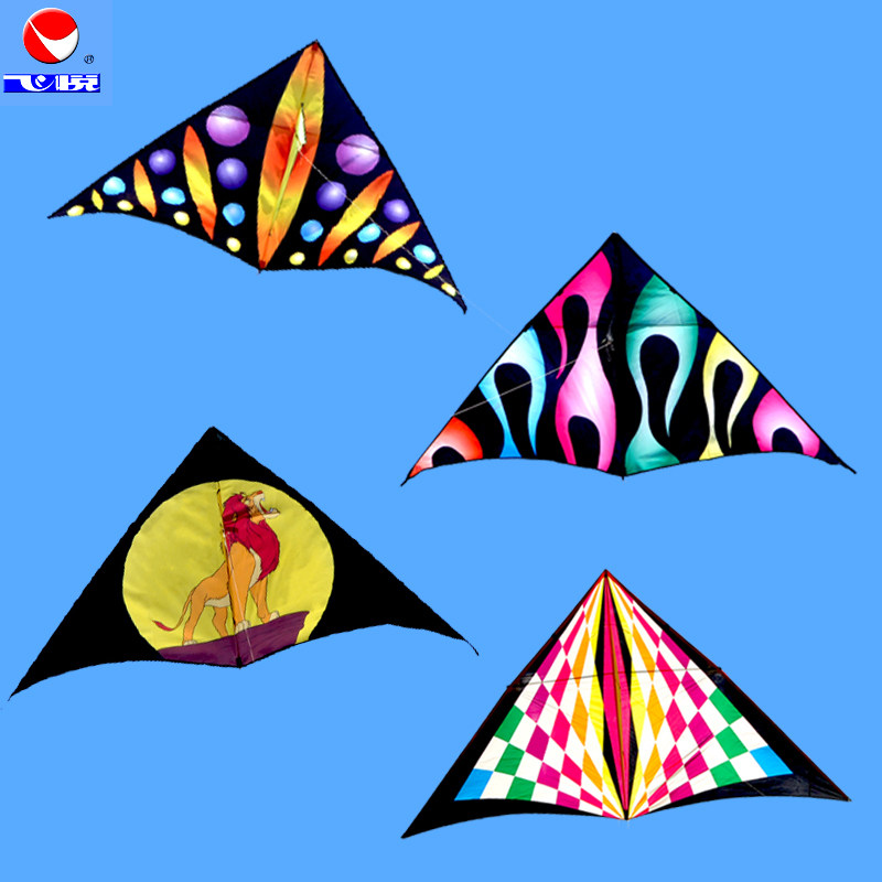 新款飞悦1一平炫彩微风易飞三角风筝成人大人专用儿童卡通风筝
