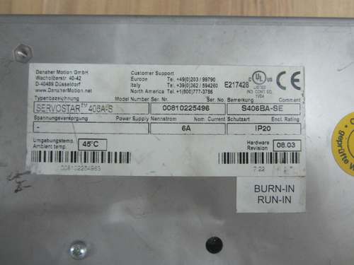 406A-S S406BA-SE  科尔摩根  伺服驱动器 6A KOLLMORGEN  400-S