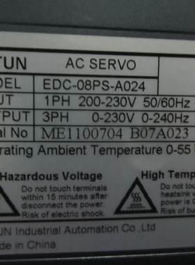 ESTUN 埃斯顿 伺服放大器 EDC-08PS-A024 220V 原装拆机 成色好