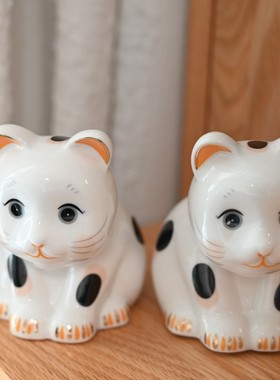 出口日本可爱鞠躬祈福招财猫陶瓷摆件