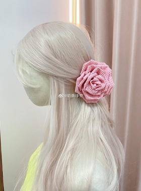 unique crafts奶茶手作原创设计多巴胺风甜心少女系列玫瑰花抓夹