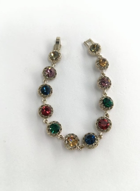 精致百搭超闪彩色爆闪钻石手链轻奢小众精致高级2025新款手镯配饰