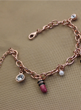 时尚风口红珍珠高跟鞋饰品手环