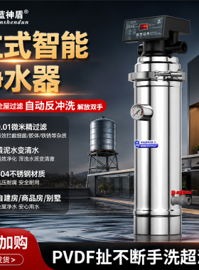2026新款全自动PVDF反冲洗净水器全屋家用自来水黄泥水管道过滤器