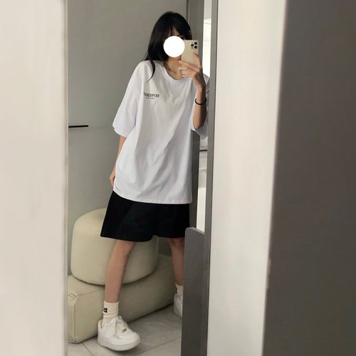 松紧腰五分裤薄款棉2022新款学生