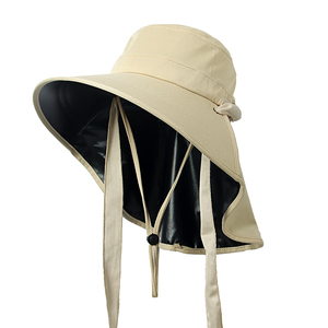 防晒帽女夏户外遮脸帽黑胶防紫外线骑车大檐太阳帽渔夫百搭遮阳帽